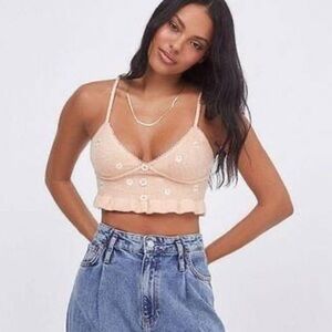 For Love & Lemons X Victoria Secret Embroidered Buds Tank